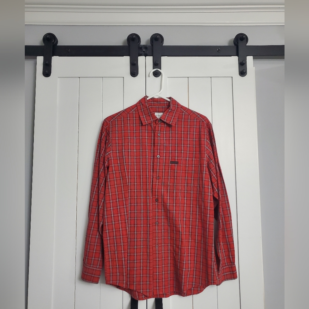 Vintage Calvin Klein Plaid Button Up Shirt. Very Good Condition!